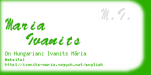maria ivanits business card